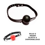 MORDAZA REGULABLE EN CUERO CON PELOTA CHICA